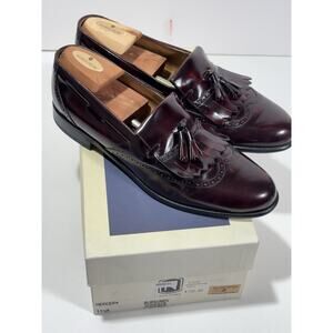 Nordstrom US 11.5 Loafers Mens Shoes Brown Italian Leather Mercer Burgundy